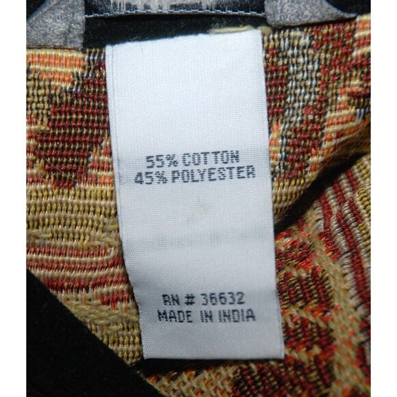 Stonebridge Brown Tapestry Button Up Jacket Size L Animal Print  Velvet Trim - Picture 11 of 12